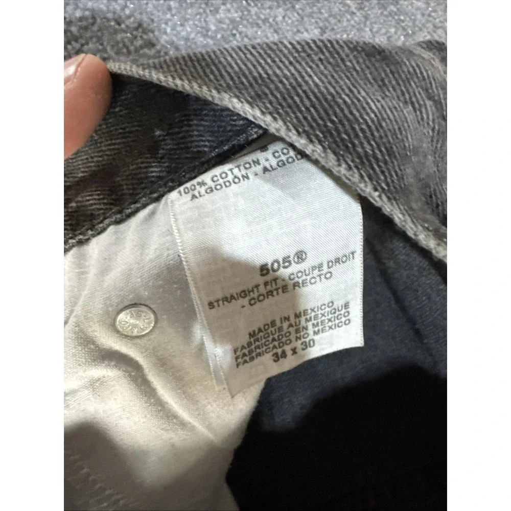 Levi's Jeans Mens Size 34x30 Black 505 Regular Fit Straight Leg Denim Pants